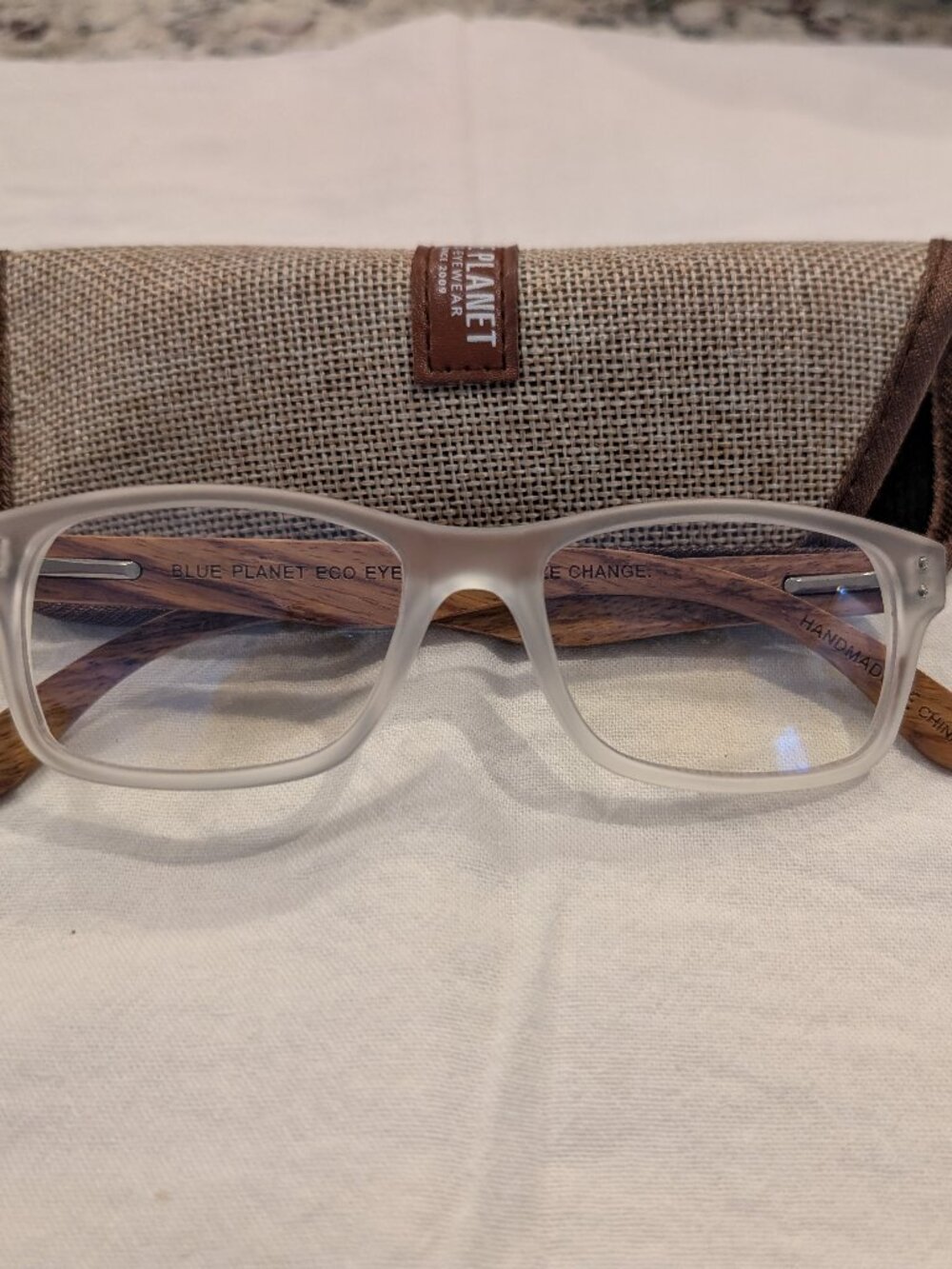 Blue Planet Blue Light Filtering Glasses - Matte Clear/Walnut Wood